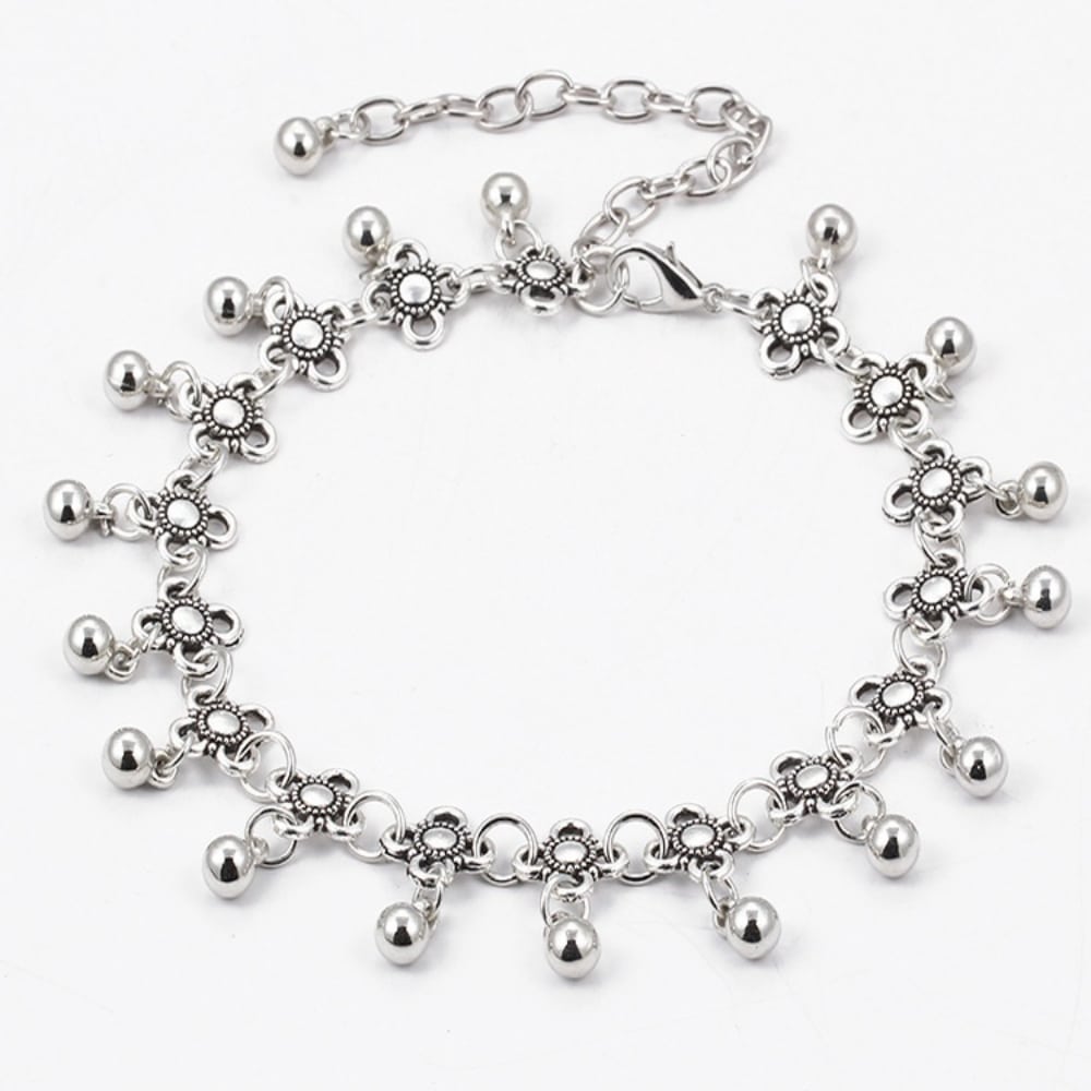 Bracelet de cheville avec gouttes d'eau en métal pour femme – Image 2