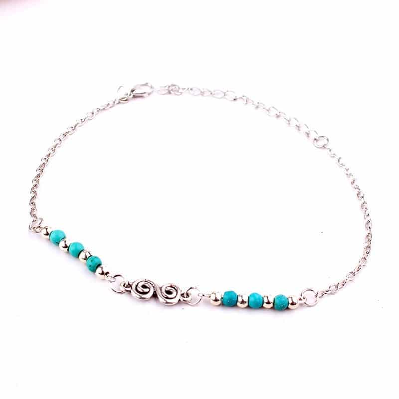 Bracelets de cheville en perles de turquoise pour femme – Image 3