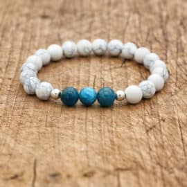 Bracelet Pierre Naturelle avec Perles d'Apatite pour Homme