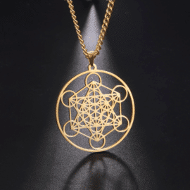 Collier Pierre Naturelle avec Pendentif à Design Géométrique en Acier Inoxydable