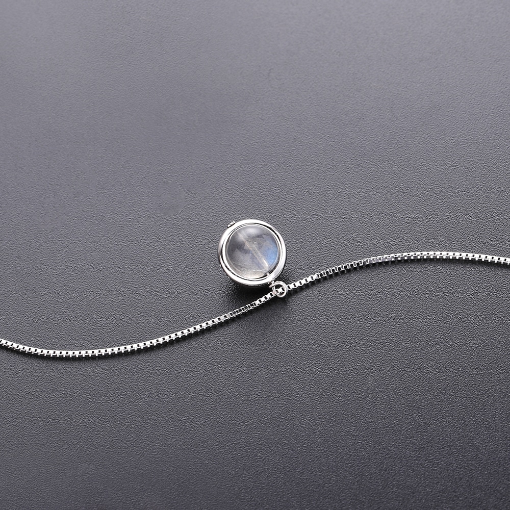 Collier Pierre Naturelle avec Pendentif Rond en Opale