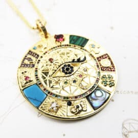 Collier en Pierre Naturelle Porte Bonheur Jaune en Argent