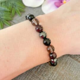 Lot de Douze Bracelets Pierre Naturelle avec Tourmaline et Grenat Noir