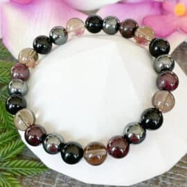 Lot de Douze Bracelets Pierre Naturelle avec Tourmaline et Grenat Noir
