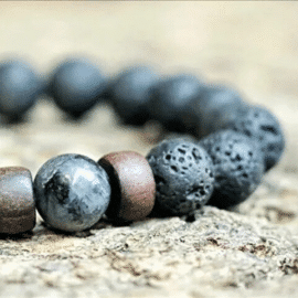 Bracelet Pierre Naturelle en Cuivre avec Perles de Labradorite