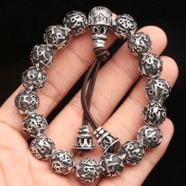 Bracelet Tibétain de Style Vintage en Argent Tibétain