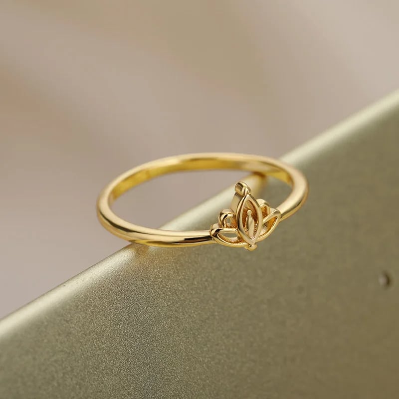 Bague en Acier Inoxydable de Style Vintage au Design de Fleur de Lotus