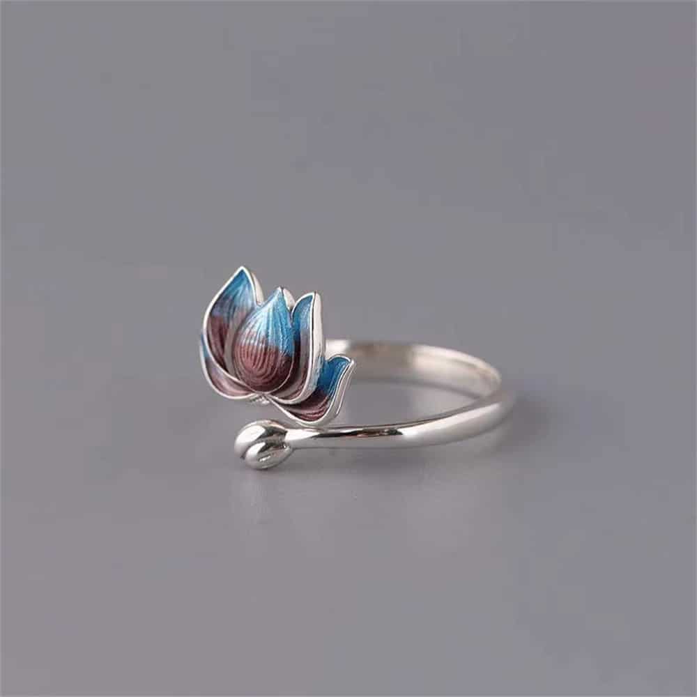 Bague Bohème de Style Vintage au Design de Fleur de Lotus