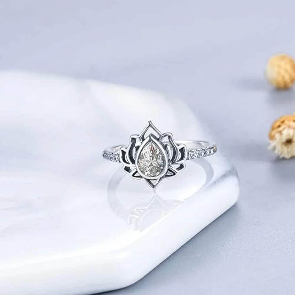 Bague Pierre Naturelle de Style Bohème en Argent