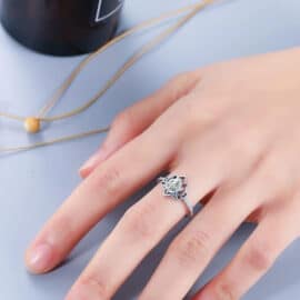 Bague Pierre Naturelle de Style Bohème en Argent