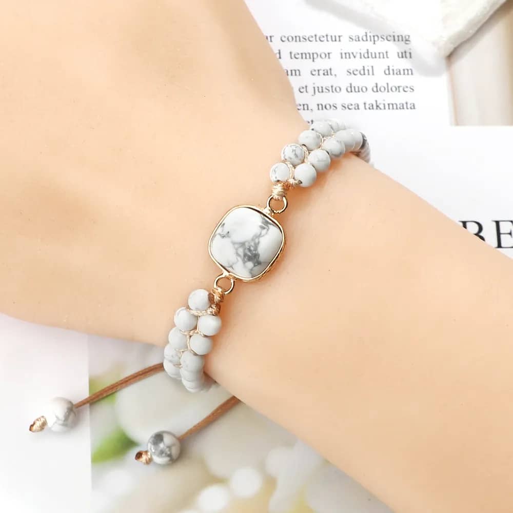Bracelet Confiance et Harmonie avec Perles de Howlite