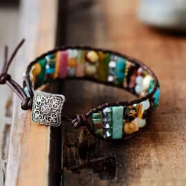 Bracelet Confiance et Harmonie de Style Bohème en Cuir