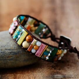 Bracelet Confiance et Harmonie de Style Bohème en Cuir