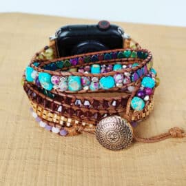 Bracelet Pierre Naturelle de Style Bohème Tissé à la Main Pour Montre