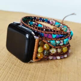 Bracelet Pierre Naturelle de Style Bohème Tissé à la Main Pour Montre