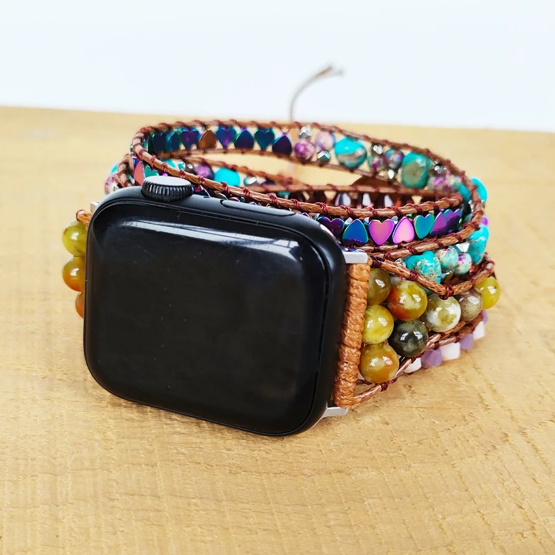 Bracelet Pierre Naturelle de Style Bohème Tissé à la Main Pour Montre