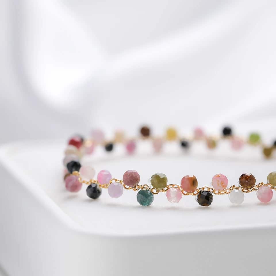 Bracelet Tourmaline Perlé pour Femme