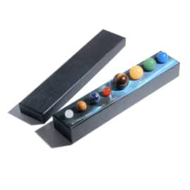 Coffret Pierre Naturelle Représentant le Système Solaire