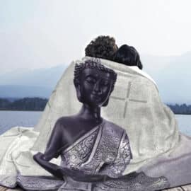 Couverture de Maison avec Imprimé de Bouddha en Coton et Polyester