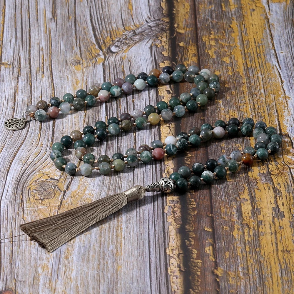 Ensemble de Bracelet et Collier Pierre Naturelle avec Perles d'Onyx