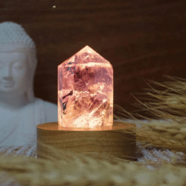 Lampe d'Ambiance en Forme de Prisme en Améthyste