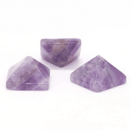 Lot de 3 Pierres Naturelles en Forme de Pyramide
