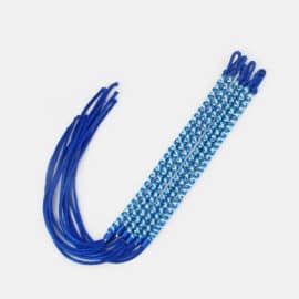 Lot de Quatre Bracelets Brésiliens Bleus en Coton et Soie