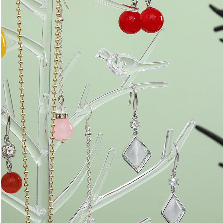 Arbre à Bijoux Pratique et Transparent avec Oiseaux – Image 2