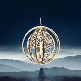 Arbre de Vie en Bois Tournoyant de Style Moderne