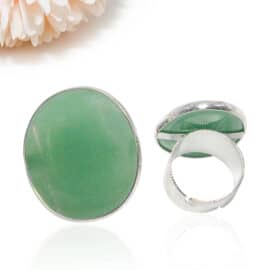 Bague Aventurine de Grande Taille en Cuivre
