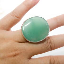 Bague Aventurine de Grande Taille en Cuivre