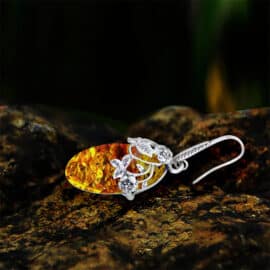 Boucles d’Oreille Ambre de Style Vintage