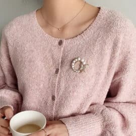 Broche Bijoux de Style Baroque avec Perles