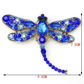 Broche Bijoux Bleue en Forme de Libellule