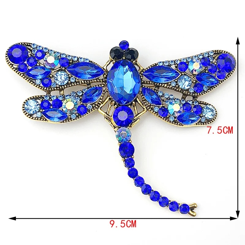 Broche Bijoux Bleue en Forme de Libellule