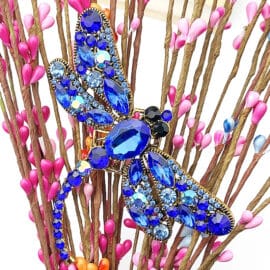 Broche Bijoux Bleue en Forme de Libellule