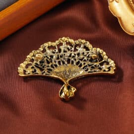 Broche Bijoux de Style Vintage en Forme d'Éventail