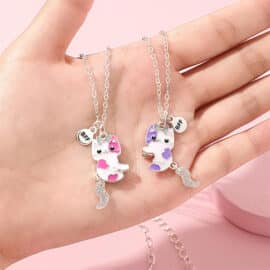 Collier d'Amitié avec Chats et Strass