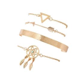 Ensemble de 4 Bracelets Attrape Rêve de Style Vintage