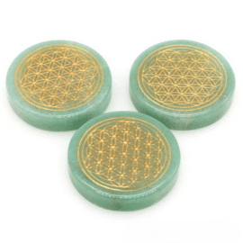 Fleur de Vie Recharge Pierre Ronde en Pierre Naturelle