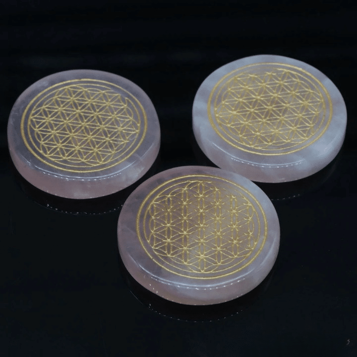 Fleur de Vie Recharge Pierre Ronde en Pierre Naturelle