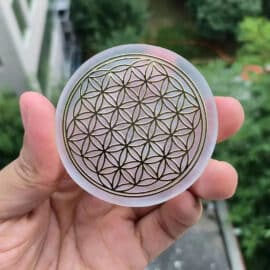 Fleur de Vie Recharge Pierre Ronde en Sélénite