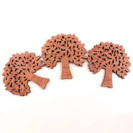 Lot de Cinq Arbres de Vie en Bois Faits à la Main