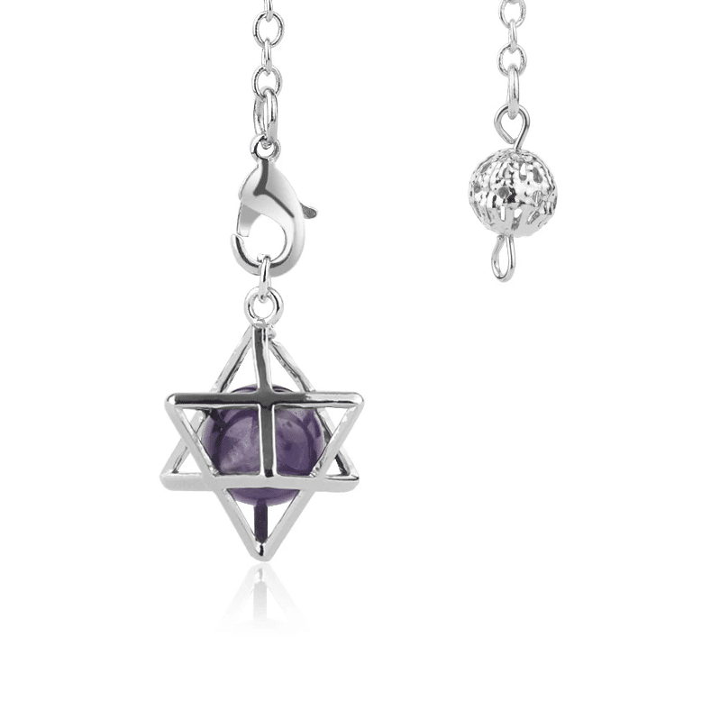 Merkaba de Style Pendule avec Perle d'Améthyste