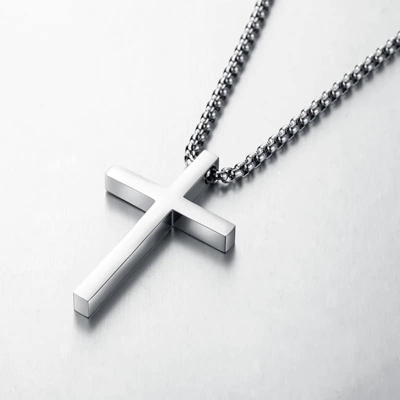 Pendentif Croix avec Chaine en Acier Inoxydable