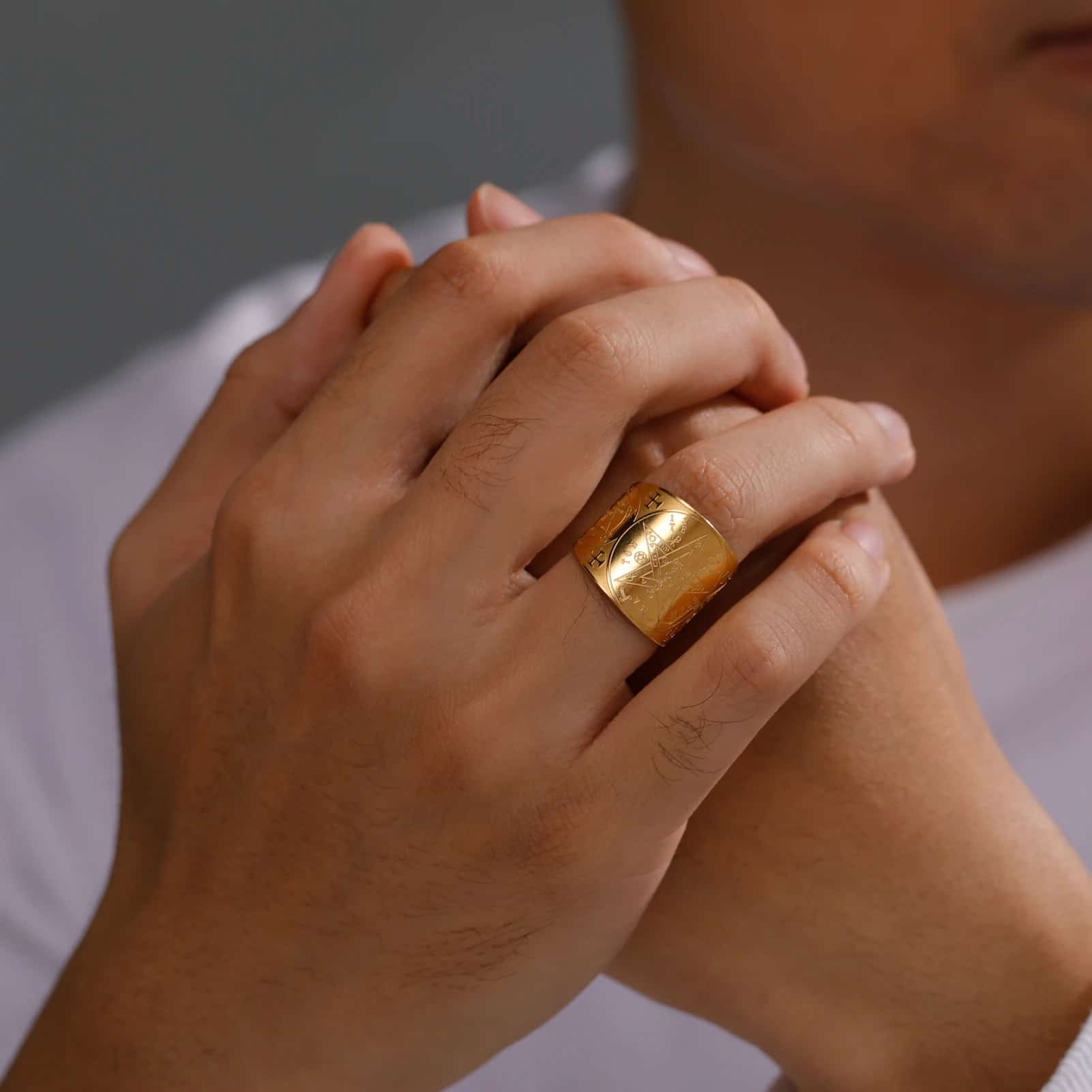 Pentacle sur Bague en Acier Inoxydable – Image 3