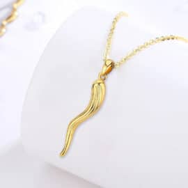 Porte Bonheur Italien Corne avec Chaine