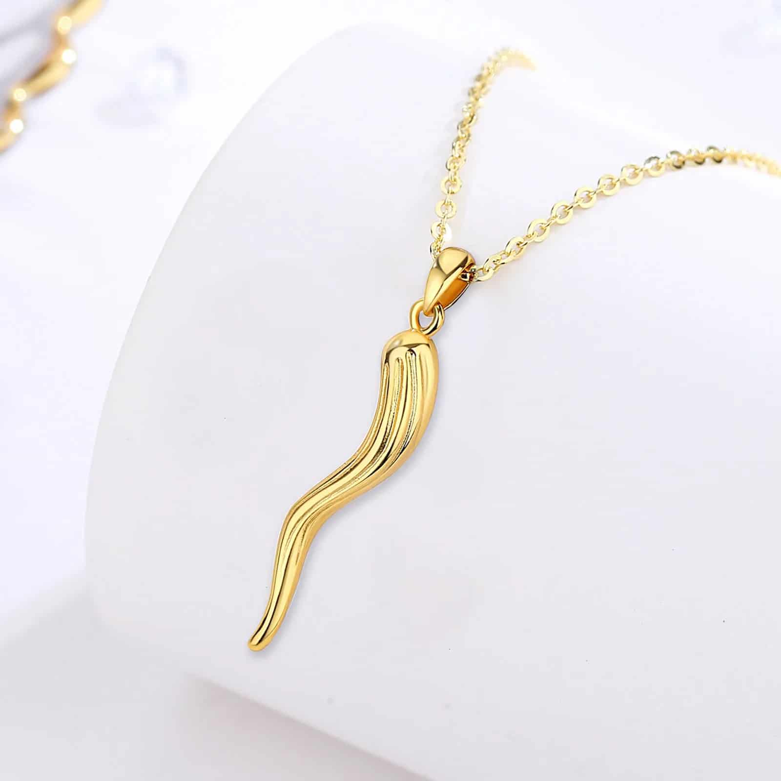 Porte Bonheur Italien Corne avec Chaine