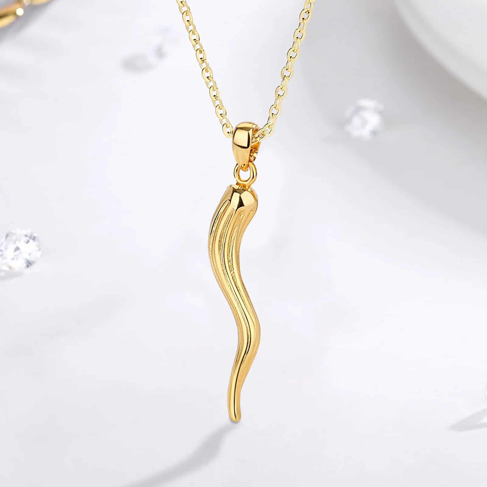 Porte Bonheur Italien Corne avec Chaine