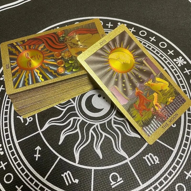 Tarot Divinatoire en Feuille Dorée